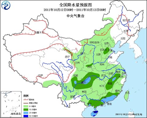 冷空氣發(fā)威 中東部降雨范圍擴大降溫明顯