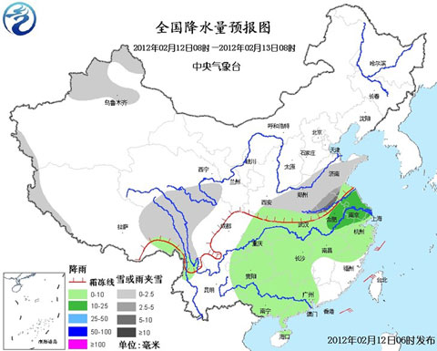 全國(guó)降水量預(yù)報(bào)圖