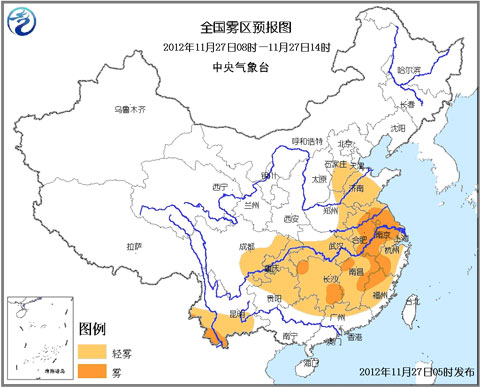 大霧藍色預(yù)警：蘇皖浙閩等局地能見度不足200米