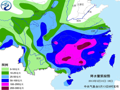 14日至18日南方地區(qū)將再次出現(xiàn)強(qiáng)降雨 