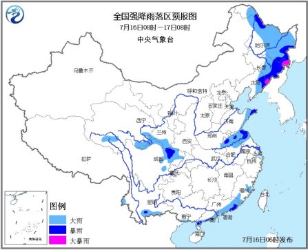 暴雨藍色預(yù)警：遼寧吉林局地有大暴雨
