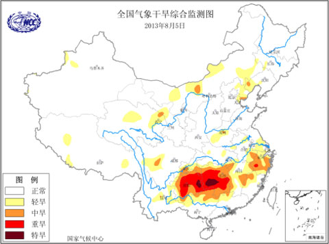 干旱黃色預(yù)警：黔湘鄂浙贛存在中度到重度氣象干旱