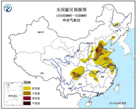 華北黃淮霧霾持續(xù) 明起全國(guó)大部迎雨雪