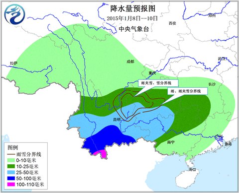 云南貴州迎強(qiáng)雨雪天氣寒 河北局部重度霾